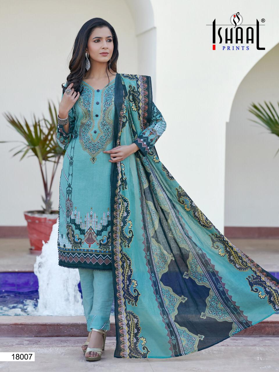 Ishaal Prints Presents Gulmohar  Vol-18  Pure Lawn Pakistani Suits Collection At Wholesale Rate In Surat