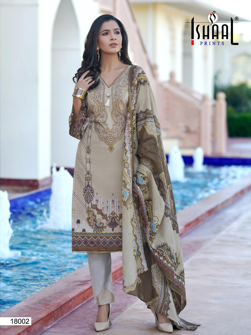 Ishaal Prints Presents Gulmohar  Vol-18  Pure Lawn Pakistani Suits Collection At Wholesale Rate In Surat