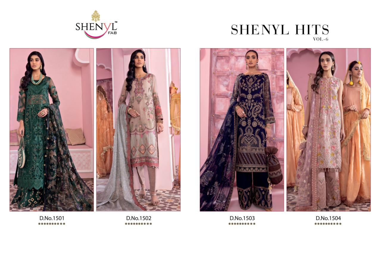 Shenyl Fab Presents Shenyl Hits Vol. 6 Exclusively Fox Georgette With Heavy Embroidery & Diamond Work Pakistani Concepts Collections At Wholesale Rate In Surat