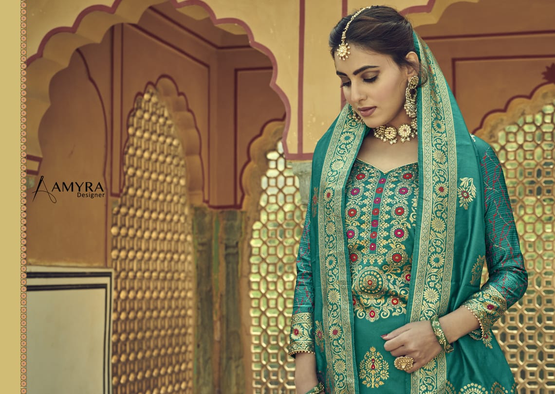 Amyra Designer Presents Shehzadi  Designer Heavy Silk Jacquard With Fancy Diamond Work Bridal Collection At Wholesale Rate In Surat