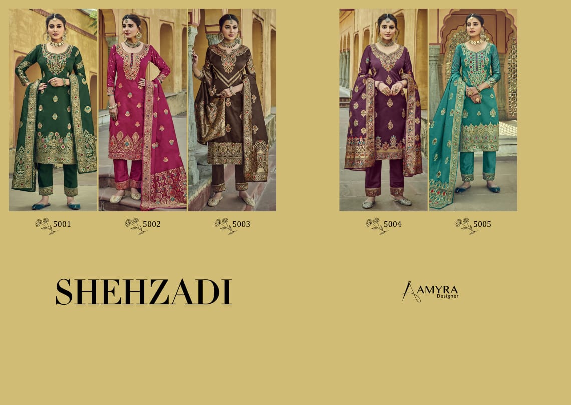 Amyra Designer Presents Shehzadi  Designer Heavy Silk Jacquard With Fancy Diamond Work Bridal Collection At Wholesale Rate In Surat