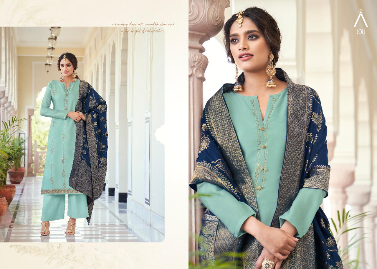 Anika Presents Suhali  Fantastic  Designer Heavy  Modal Satin Silk With Embrdary Work Salwar Kameez Catalog At Wholesale Rate In Surat