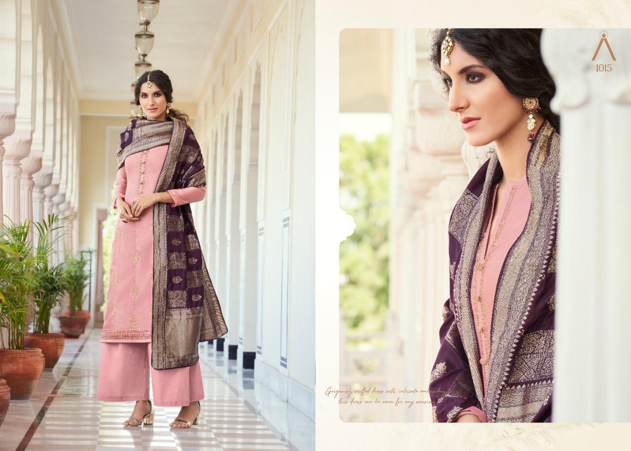 Anika Presents Suhali  Fantastic  Designer Heavy  Modal Satin Silk With Embrdary Work Salwar Kameez Catalog At Wholesale Rate In Surat