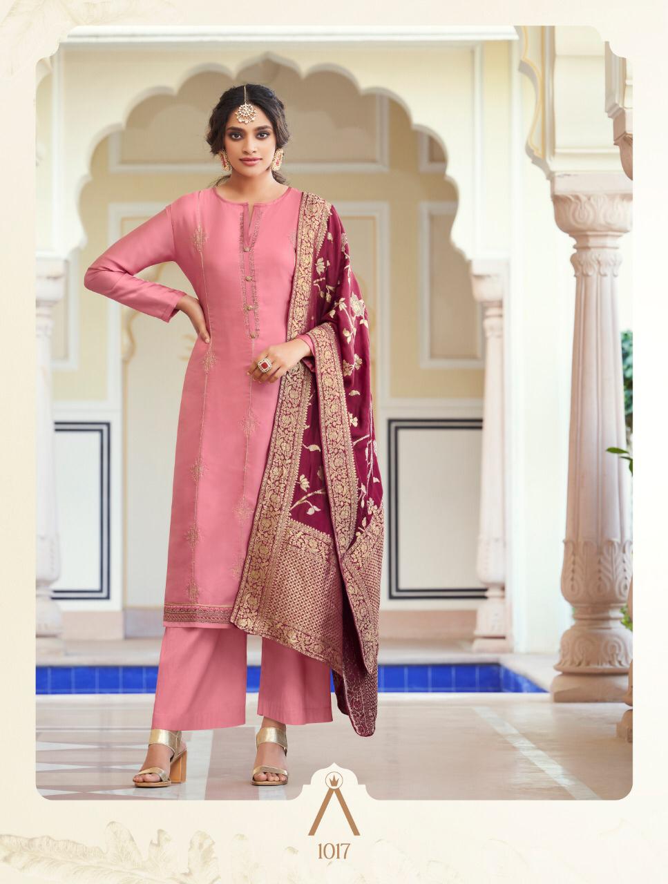 Anika Presents Suhali  Fantastic  Designer Heavy  Modal Satin Silk With Embrdary Work Salwar Kameez Catalog At Wholesale Rate In Surat
