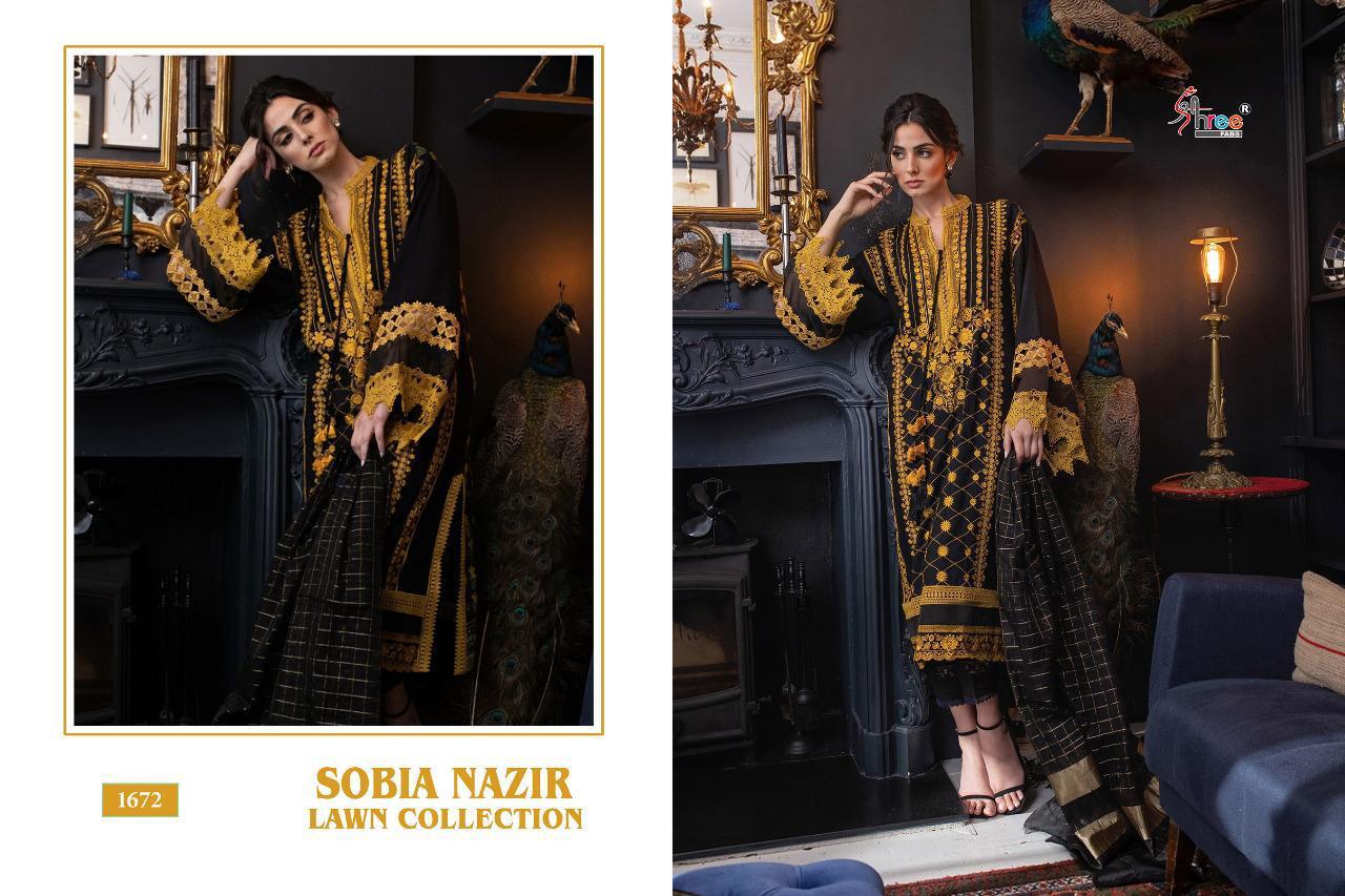 Shree Fabs Presents Sobia Nazir Lawn Collections Designer  Lawn With Exclusive Embroidery Pakistani Suits  Collection At Wholesale Rate In Surat