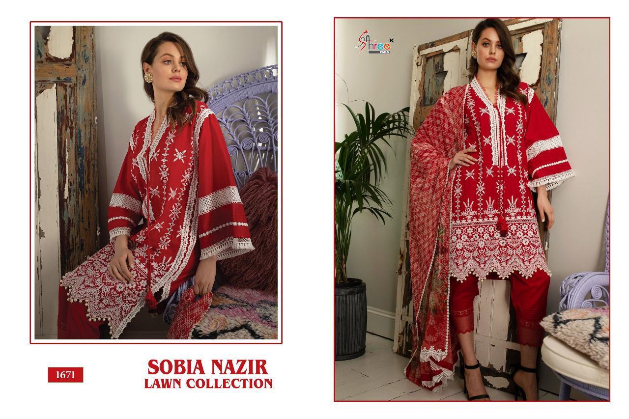 Shree Fabs Presents Sobia Nazir Lawn Collections Designer  Lawn With Exclusive Embroidery Pakistani Suits  Collection At Wholesale Rate In Surat
