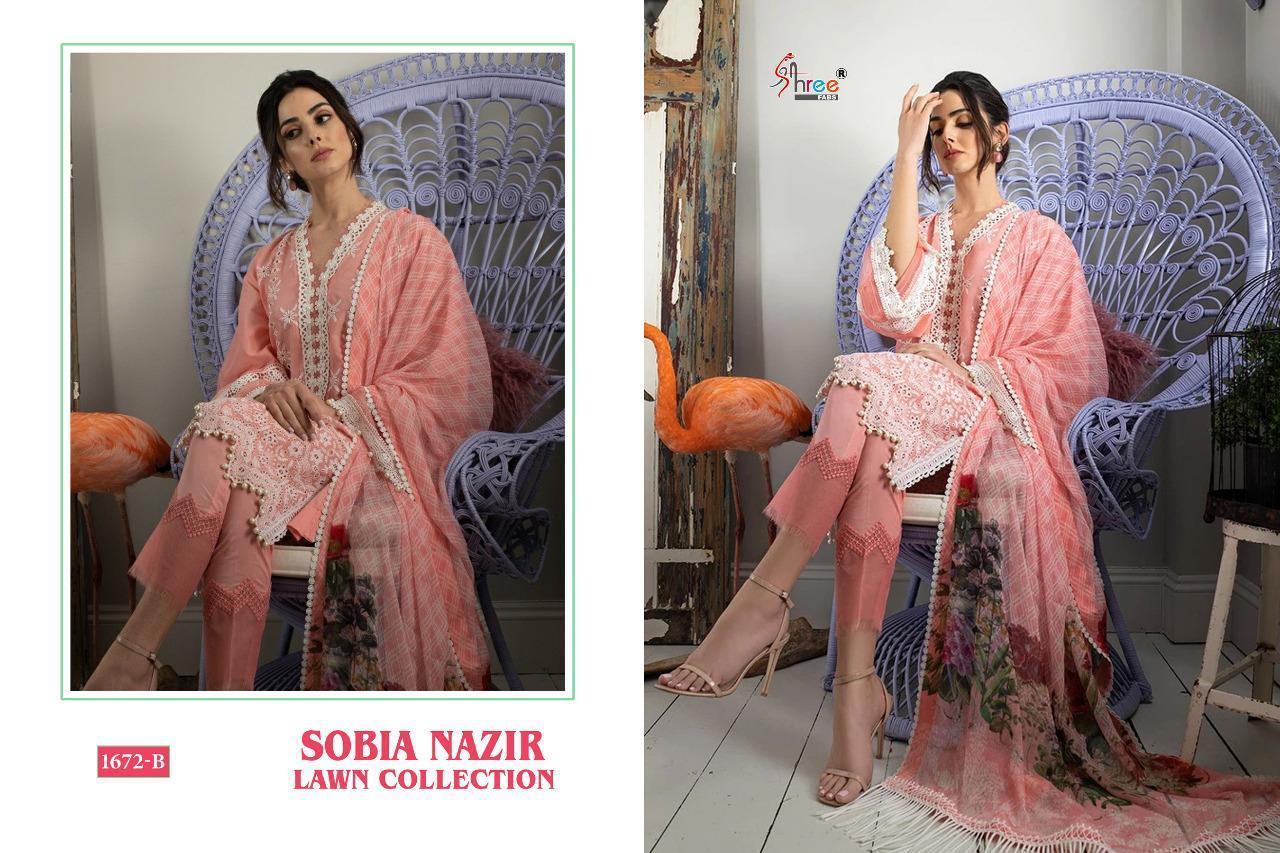 Shree Fabs Presents Sobia Nazir Lawn Collections Designer  Lawn With Exclusive Embroidery Pakistani Suits  Collection At Wholesale Rate In Surat