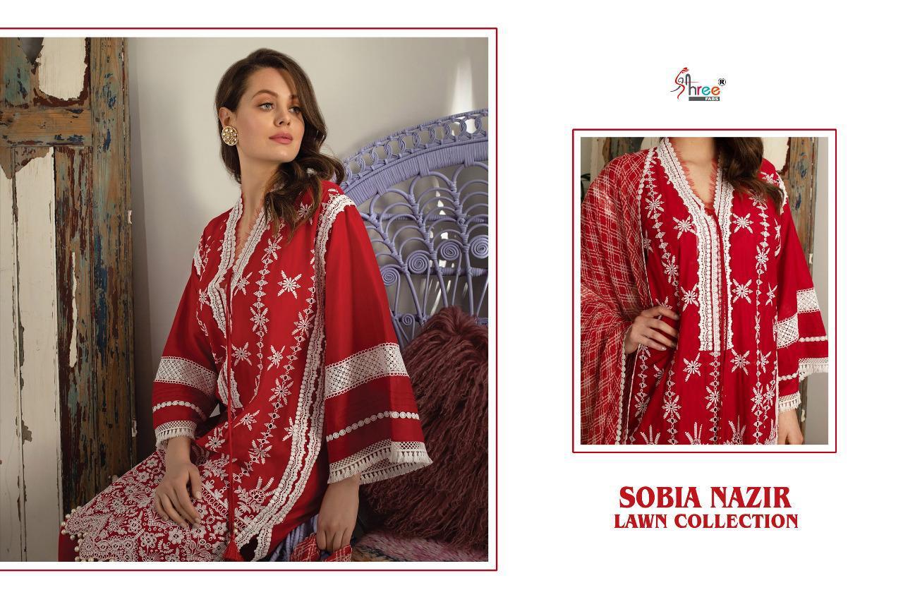 Shree Fabs Presents Sobia Nazir Lawn Collections Designer  Lawn With Exclusive Embroidery Pakistani Suits  Collection At Wholesale Rate In Surat