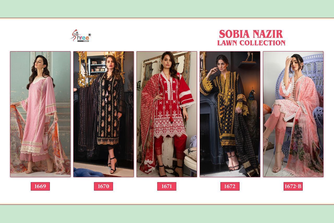Shree Fabs Presents Sobia Nazir Lawn Collections Designer  Lawn With Exclusive Embroidery Pakistani Suits  Collection At Wholesale Rate In Surat