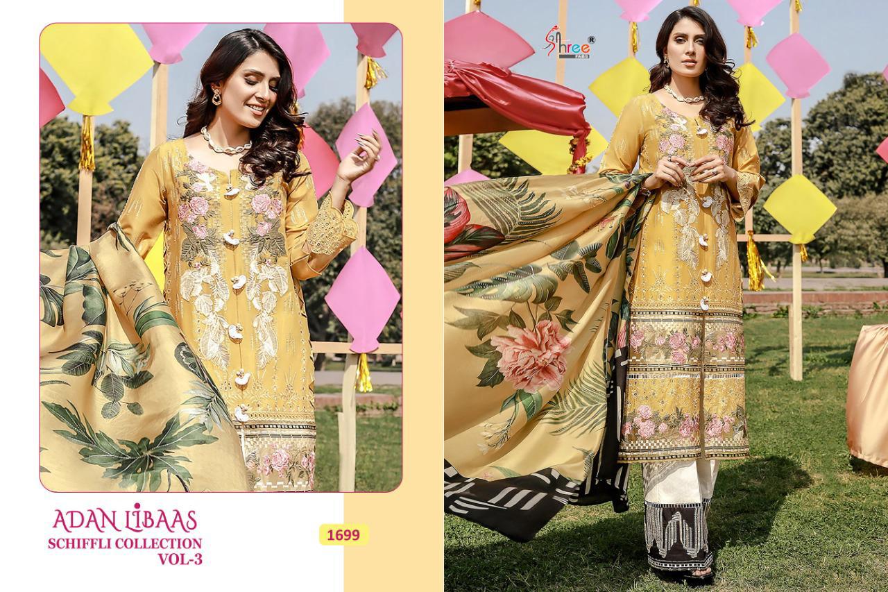 Shree Fab Presents Adan Libaas Schiffli Collection Vol 3 Pakistani Suit Catalog At Wholesale Rate In Surat