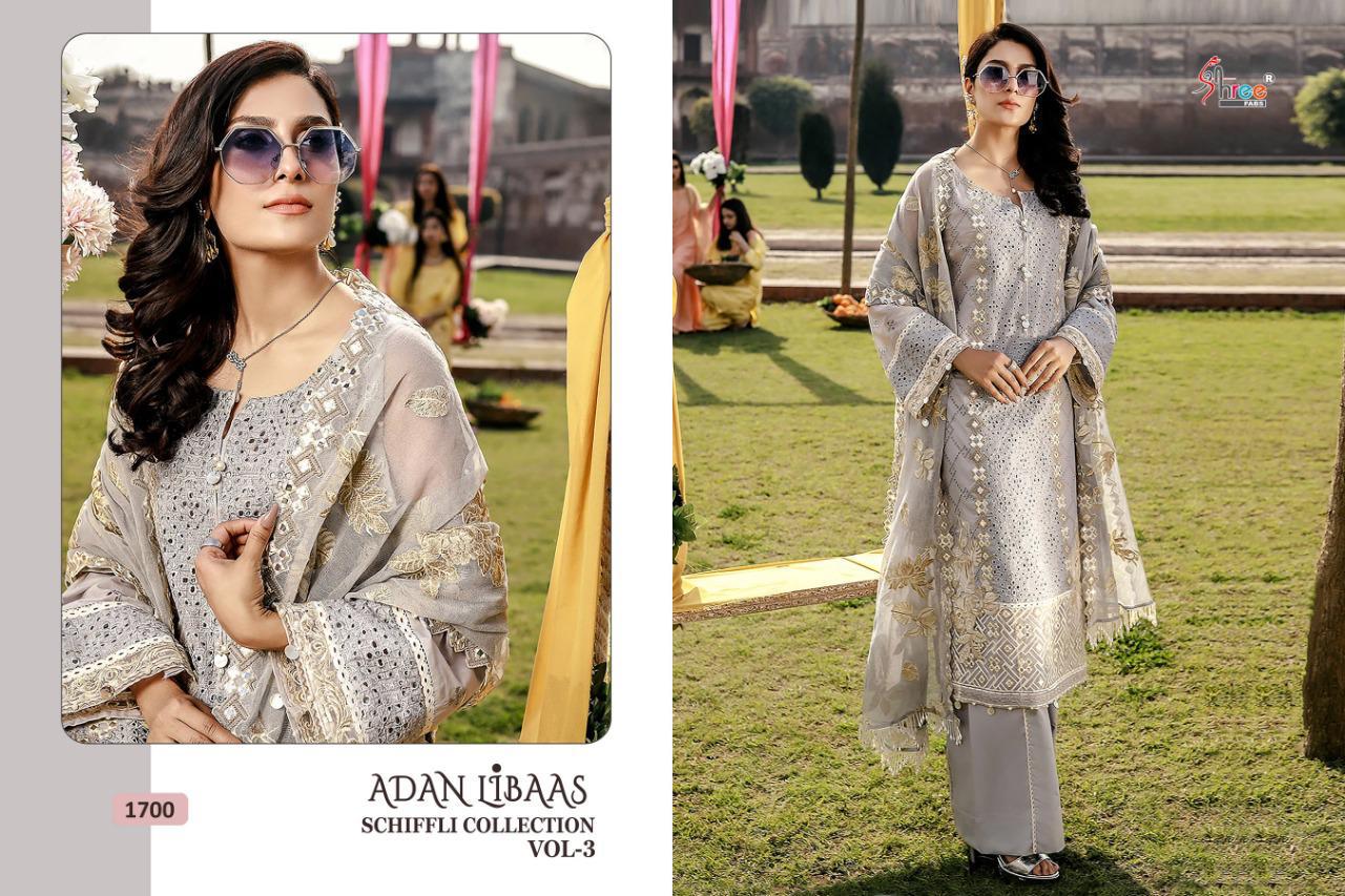 Shree Fab Presents Adan Libaas Schiffli Collection Vol 3 Pakistani Suit Catalog At Wholesale Rate In Surat