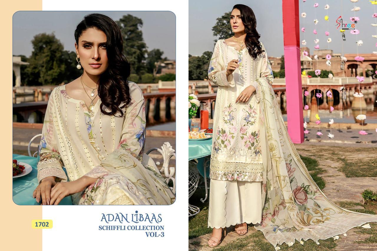 Shree Fab Presents Adan Libaas Schiffli Collection Vol 3 Pakistani Suit Catalog At Wholesale Rate In Surat