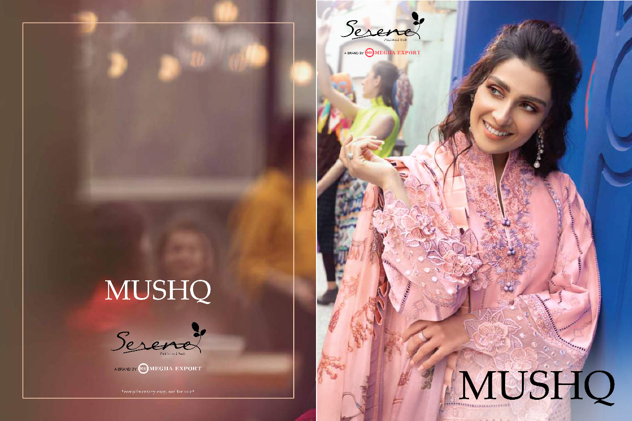 Serene Presents Mushq Heavy Cambric Lawn Embroidered Pakistani Suits Catalog At Wholesale Rate In Surat