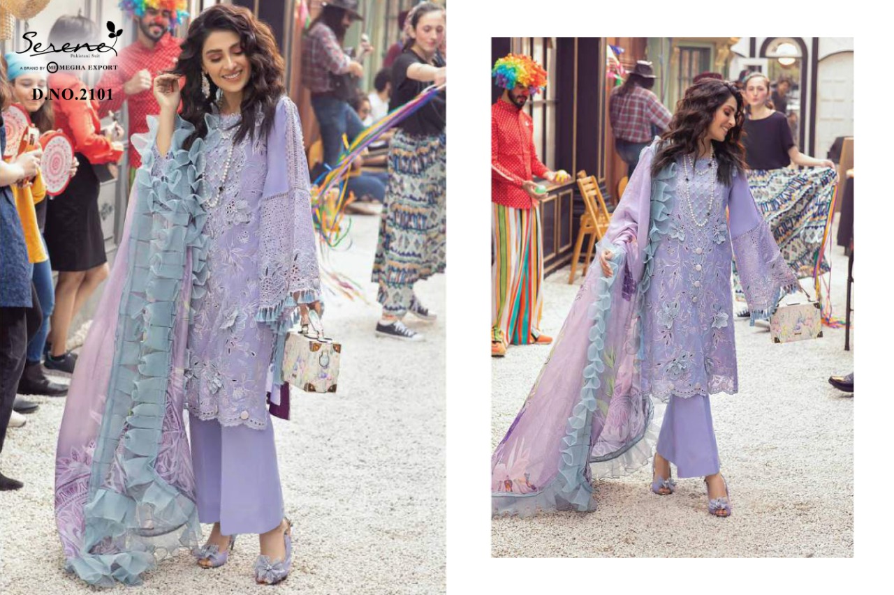 Serene Presents Mushq Heavy Cambric Lawn Embroidered Pakistani Suits Catalog At Wholesale Rate In Surat
