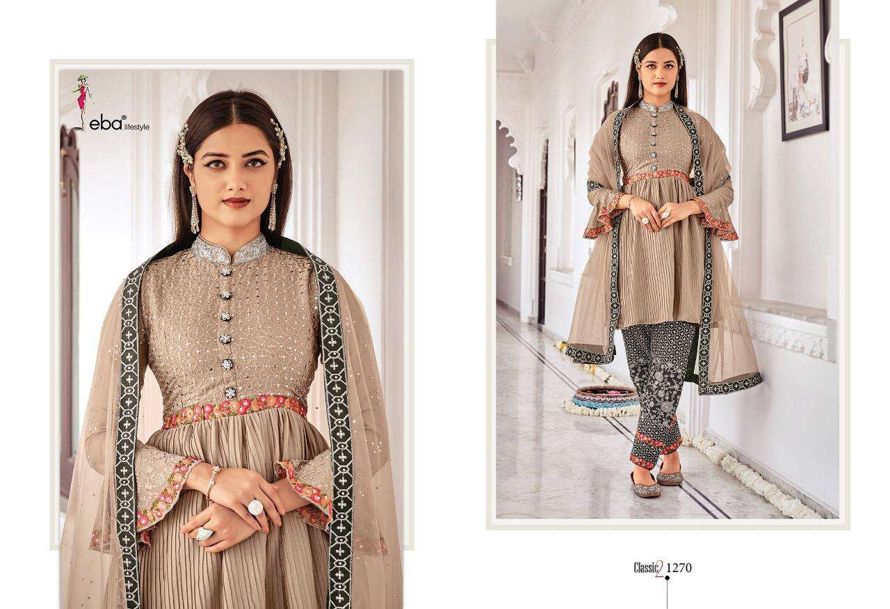 Eba Lifestyle Presents Classic Vol 2 Heavy Chinon With Embroidery Daimond Work Dress Material Salwar Suits Wholesale Dealer Surat