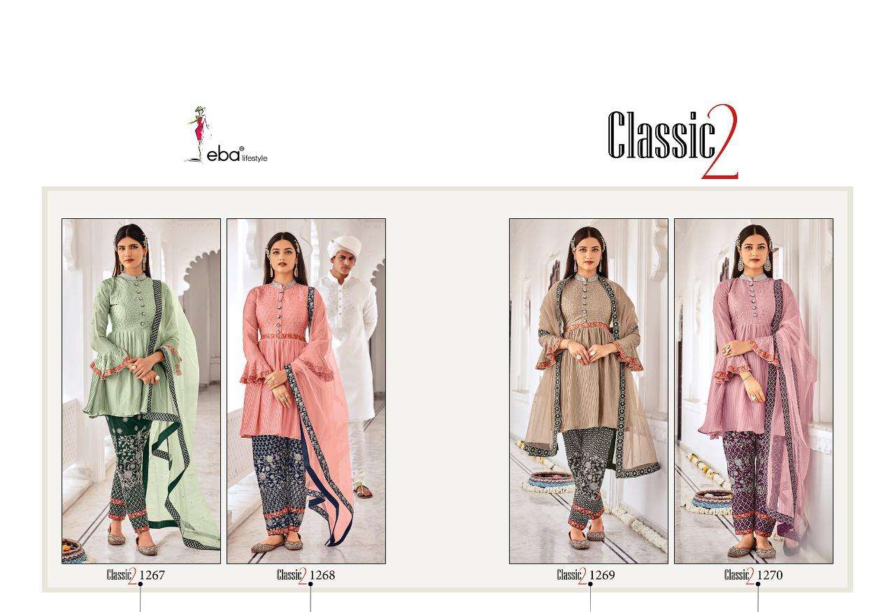 Eba Lifestyle Presents Classic Vol 2 Chinon With Embroidery Work Partywear Salwar Kameez Catalog At Wholesale Rate In Surat