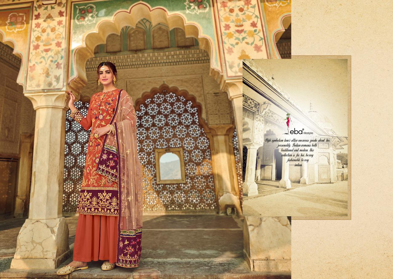 Eba Lifestyle Present Tashrif Heavy Faux Georgette With Heavy Embroidery Work Dress Material At Wholesale Rate In  Surat