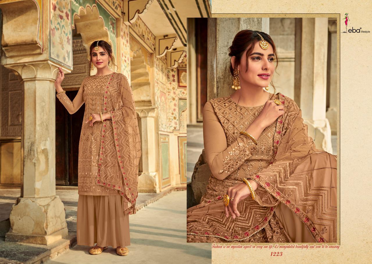 Eba Lifestyle Present Tashrif Heavy Faux Georgette With Heavy Embroidery Work Dress Material At Wholesale Rate In  Surat
