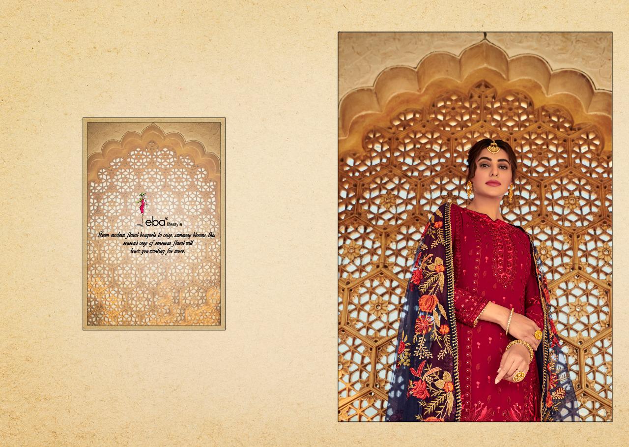 Eba Lifestyle Present Tashrif Heavy Faux Georgette With Heavy Embroidery Work Dress Material At Wholesale Rate In  Surat