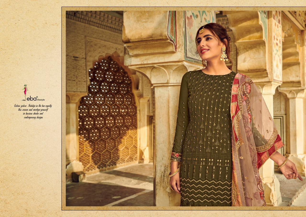Eba Lifestyle Present Tashrif Heavy Faux Georgette With Heavy Embroidery Work Dress Material At Wholesale Rate In  Surat