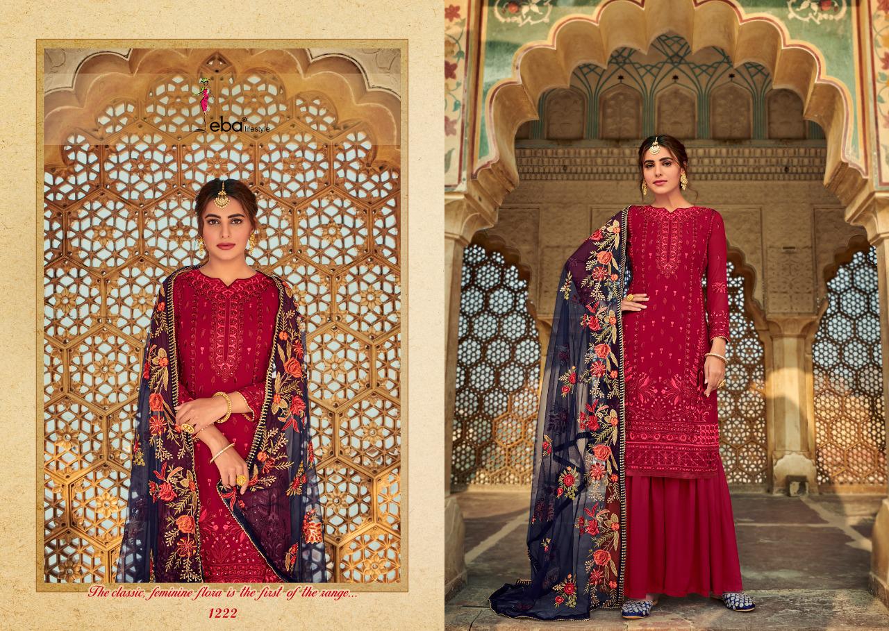Eba Lifestyle Present Tashrif Heavy Faux Georgette With Heavy Embroidery Work Dress Material At Wholesale Rate In  Surat