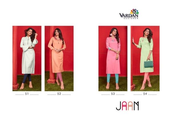 Vardan Designer Presents Jaam  Heavy Jam Cotton Kurtis Catalog Wholesale In Surat
