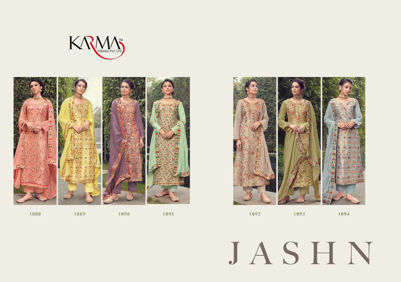 Karma Trandz Presents  Jashn Silk Jacquard Exclusive Indian Salwar Kameez At Wholesale Rate In Surat