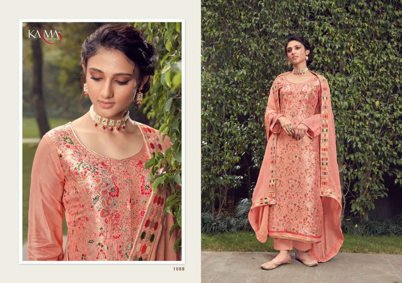 Karma Trandz Presents  Jashn Silk Jacquard Exclusive Indian Salwar Kameez At Wholesale Rate In Surat