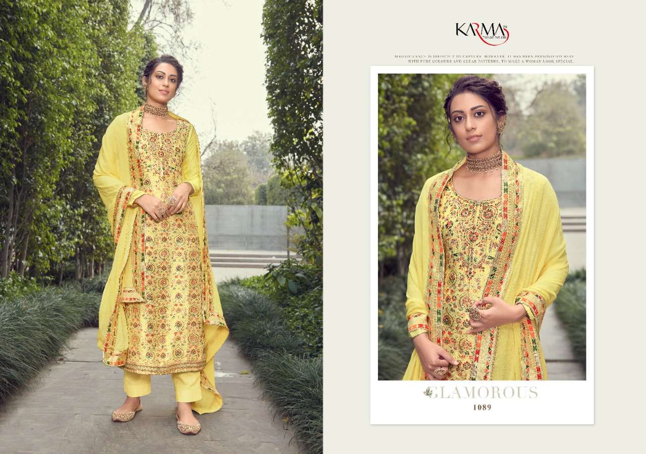 Karma Trandz Presents  Jashn Silk Jacquard Exclusive Indian Salwar Kameez At Wholesale Rate In Surat