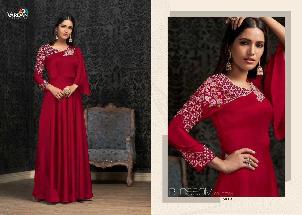 Vardan Designer Presents Navya Gold Vol-15 Designer Gown Wholesale Rate In Surat