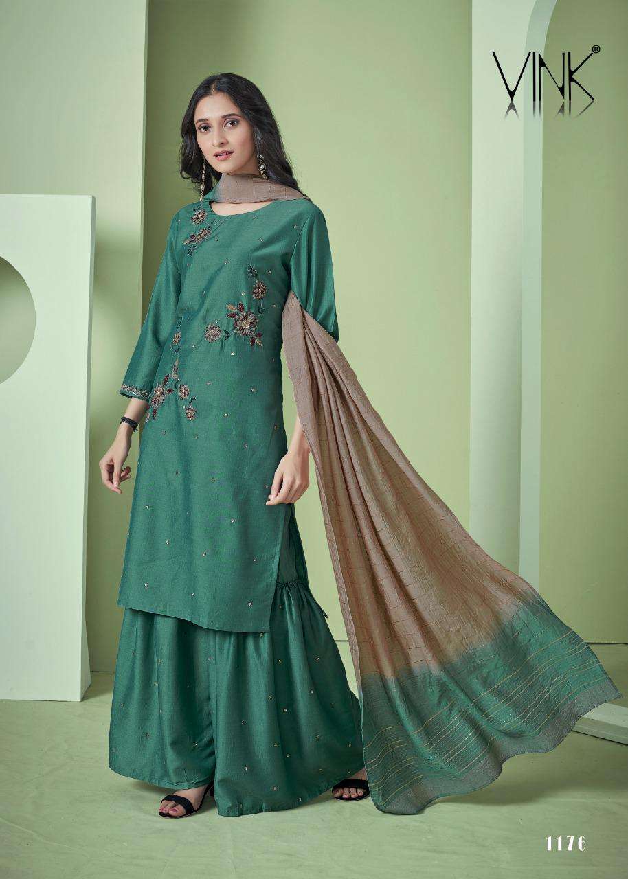 Vink Presents Pristine  Designer Readymade Silk Sharara Suits Concepts Catalog At Wholesale Rate In Surat