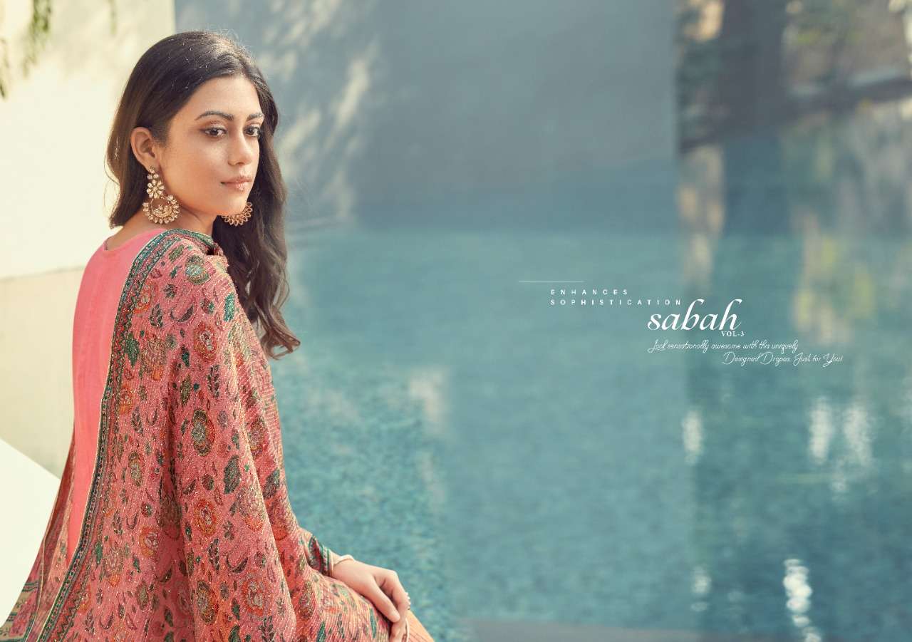 Karma Trandz Presents Sabah Vol 3  2088-2094 Series Muslin Embroidery Suits Wholesale Rate In India