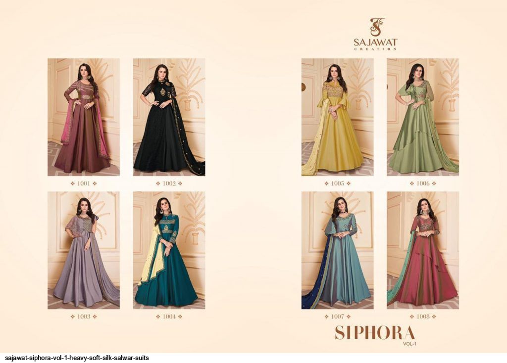 Siphora Vol-01silk Salwar Suits By Sajawat Creation At Wholesale Rate In Surat