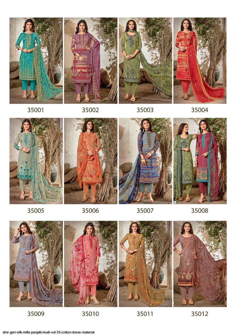 Shiv Gori Silk Mills Presents  Panjabi Kudi Vol 35 Cotton Dress Material Wholsale Rate In Surat