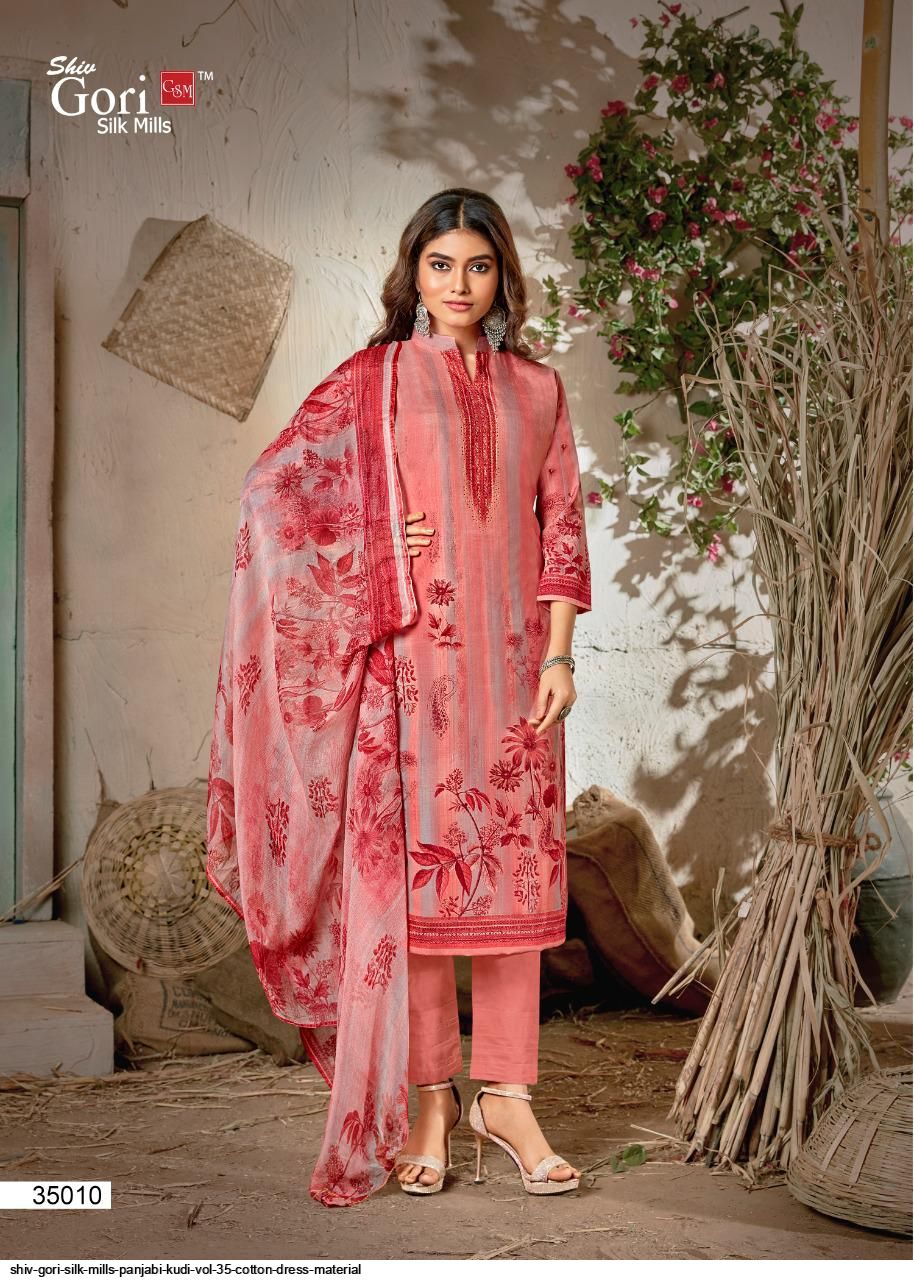 Shiv Gori Silk Mills Presents  Panjabi Kudi Vol 35 Cotton Dress Material Wholsale Rate In Surat