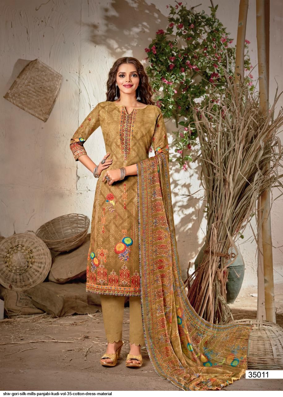 Shiv Gori Silk Mills Presents  Panjabi Kudi Vol 35 Cotton Dress Material Wholsale Rate In Surat