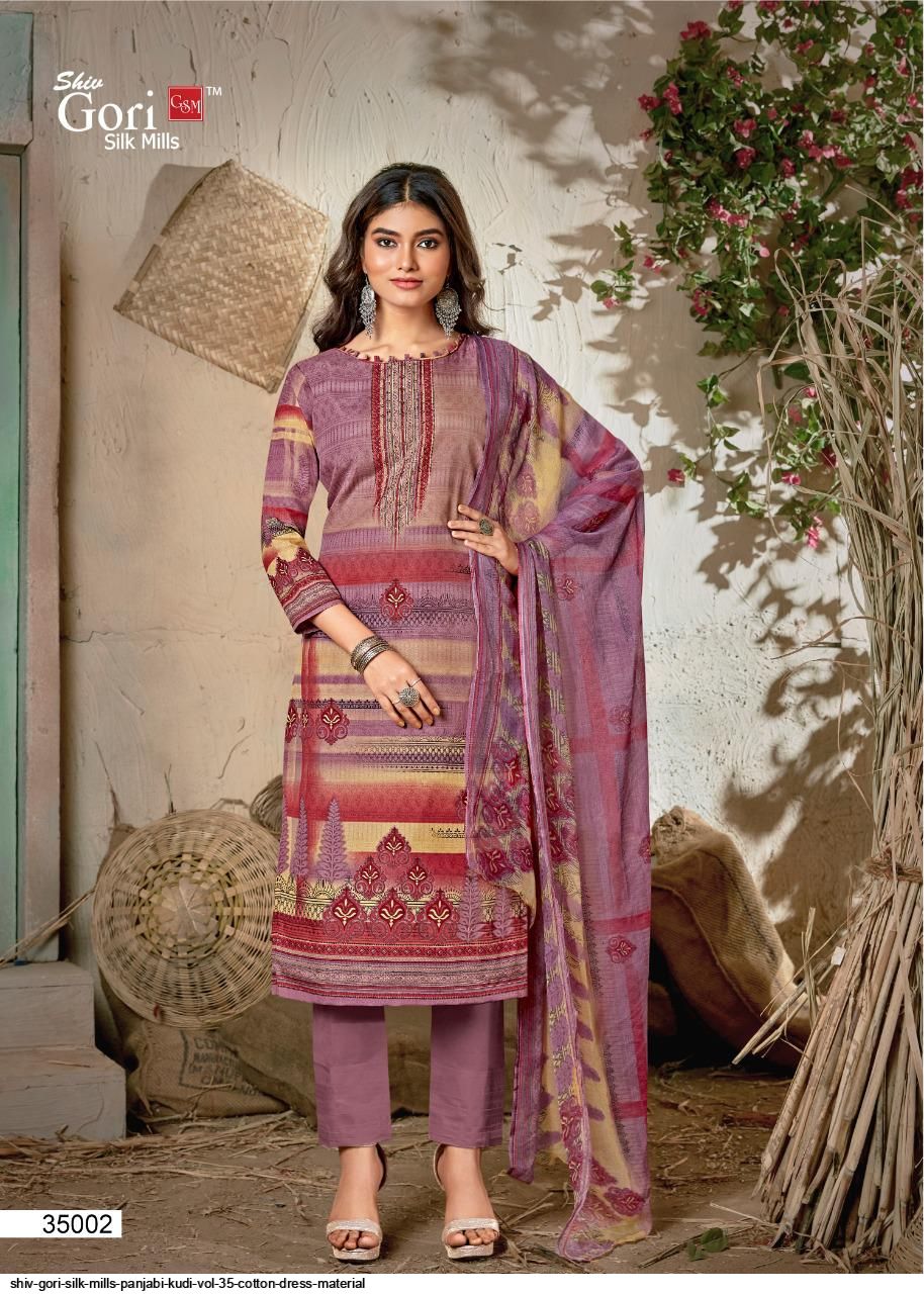 Shiv Gori Silk Mills Presents  Panjabi Kudi Vol 35 Cotton Dress Material Wholsale Rate In Surat