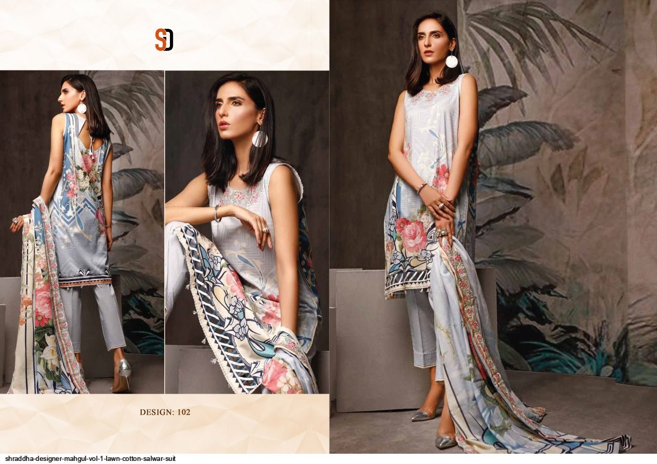 Shraddha Designer Presents  Mahgul Vol 1 Lawn Cotton Salwar Suit Wholesale Rate In Surat