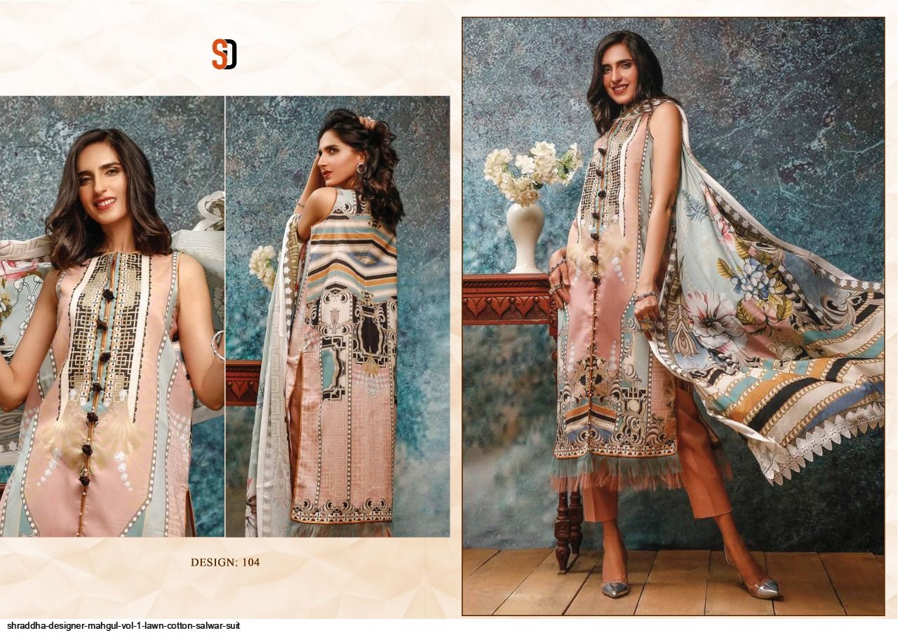 Shraddha Designer Presents  Mahgul Vol 1 Lawn Cotton Salwar Suit Wholesale Rate In Surat