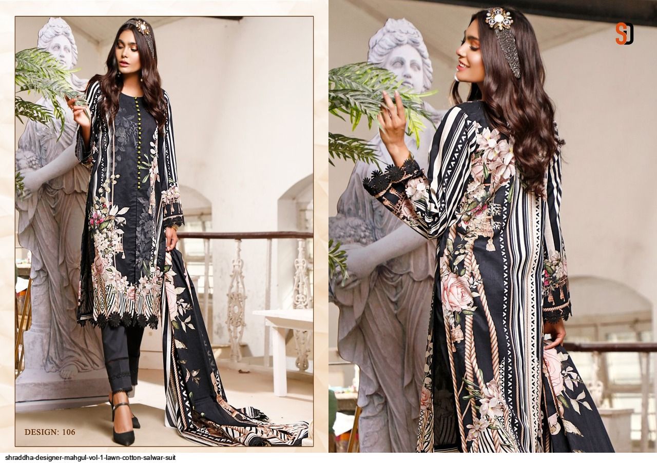 Shraddha Designer Presents  Mahgul Vol 1 Lawn Cotton Salwar Suit Wholesale Rate In Surat