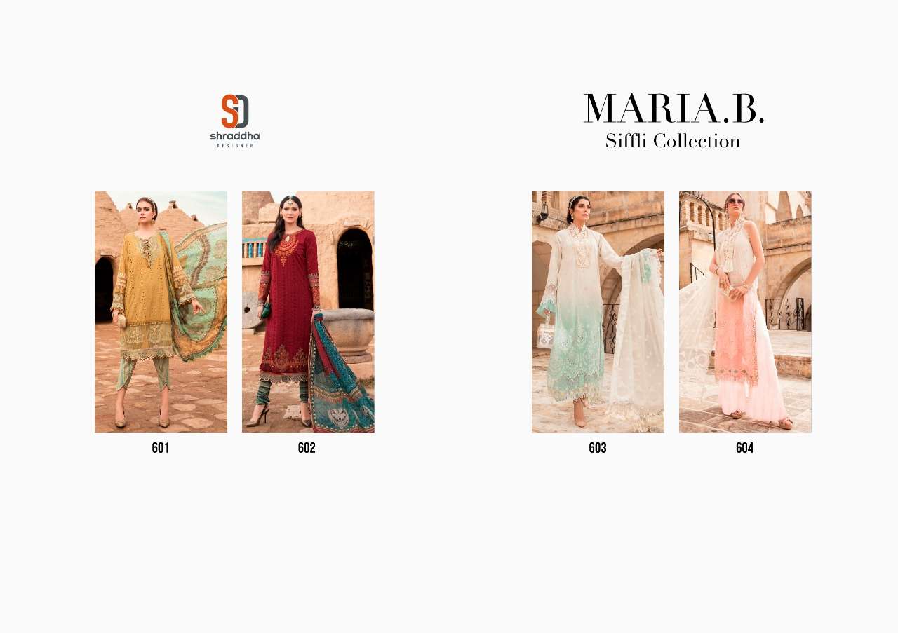 Shraddha Designer Maria B Schiffli Collection Pure Cambric Cotton With Chiken Embroidery Work Pakistani Suits Collection At Wholesale Rate In Surat