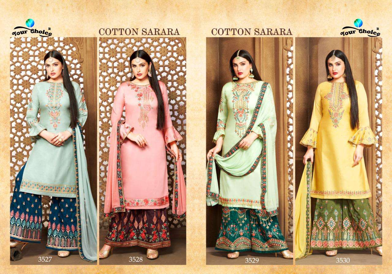Your Choice Presents Cotton Sarasa Jam Silk With Embroidery Work Salwar Kameez At Wholesale Rate In Surat