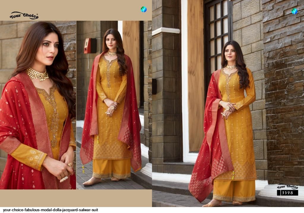 Your Choice Presents Fabulous Modal Dolla Jacquard Salwar Suit At Wholesale Rate In Surat