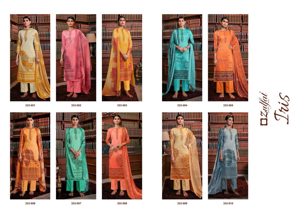 Zulfat Designer Presents Iris Jam Cotton Designer Suits Collection At Wholesale Rate In Surat