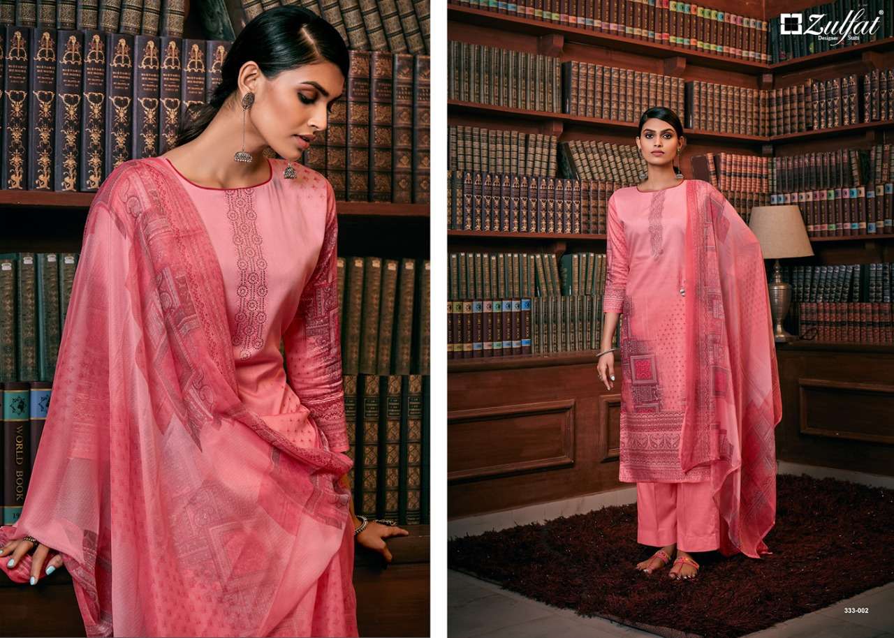 Zulfat Designer Presents Iris Jam Cotton Designer Suits Collection At Wholesale Rate In Surat