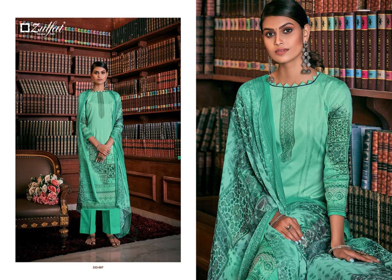 Zulfat Designer Presents Iris Jam Cotton Designer Suits Collection At Wholesale Rate In Surat