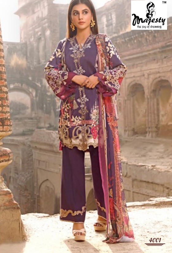 Firdous Vol-04 Lawn Collection Of Dress Material By Majesty At Wholesale Rate In Surat