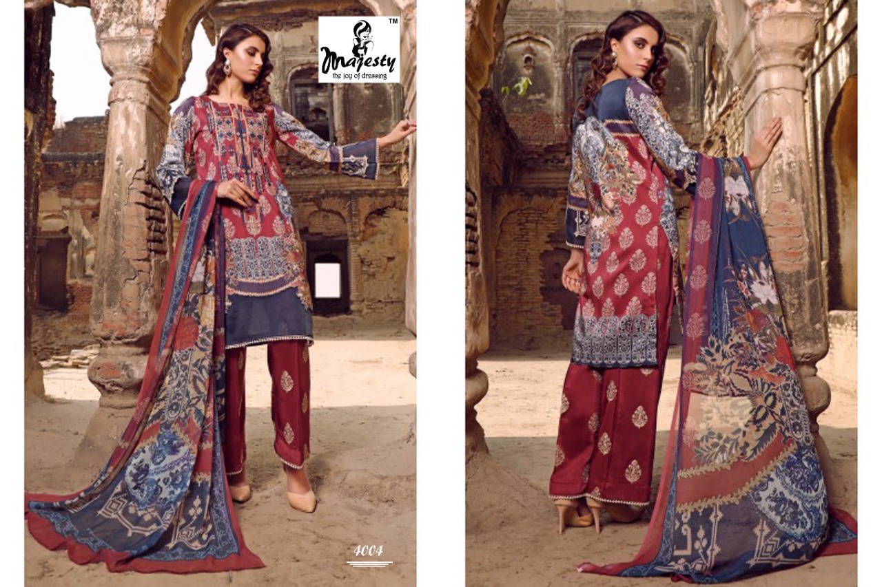 Firdous Vol-04 Lawn Collection Of Dress Material By Majesty At Wholesale Rate In Surat