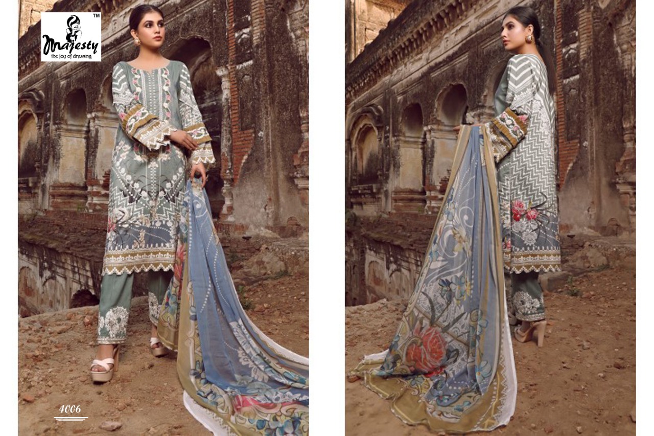 Firdous Vol-04 Lawn Collection Of Dress Material By Majesty At Wholesale Rate In Surat