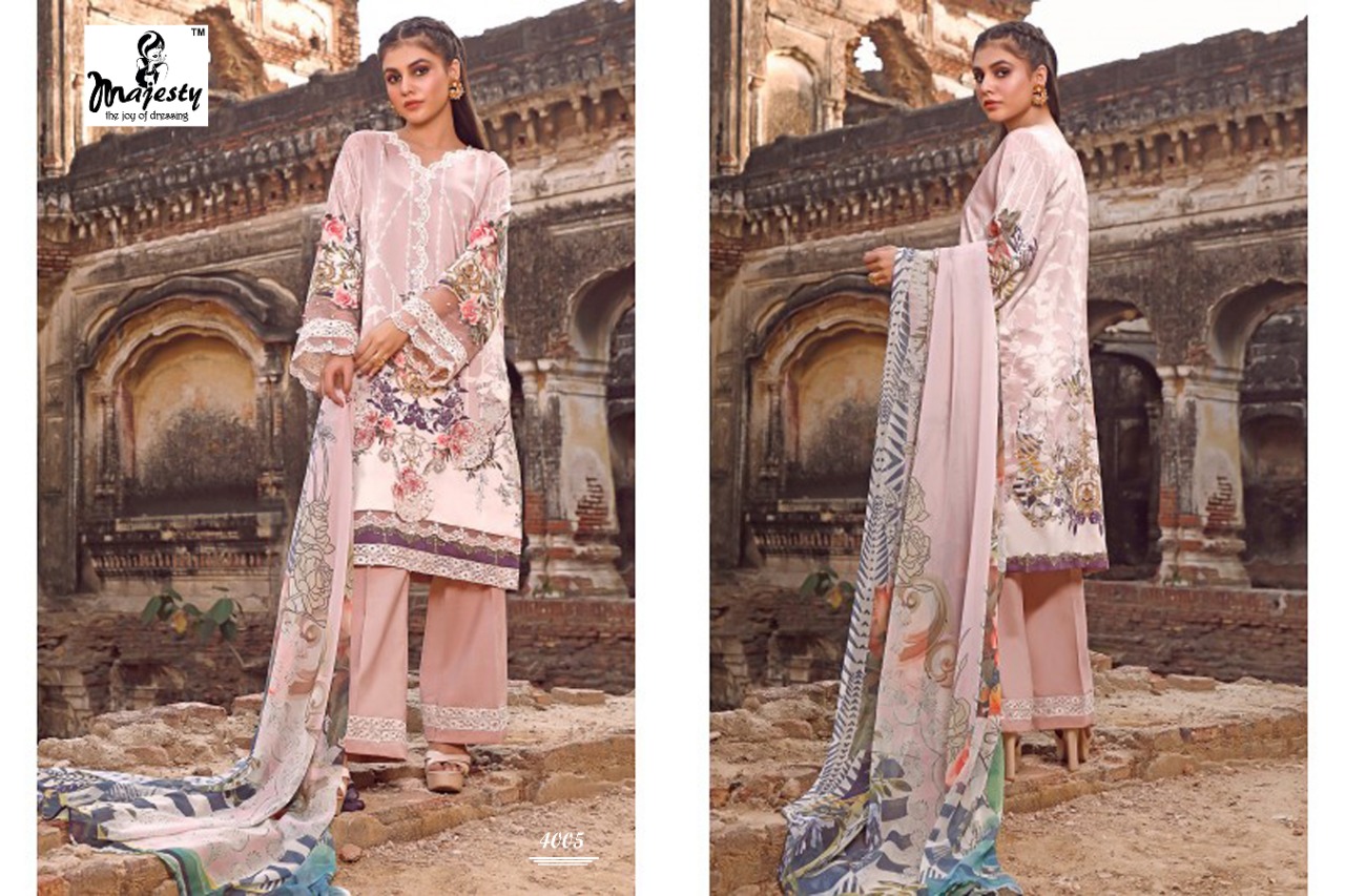 Firdous Vol-04 Lawn Collection Of Dress Material By Majesty At Wholesale Rate In Surat